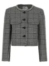 Self-portrait Houndstooth Crystal Trim Blazer