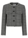 Self-portrait Houndstooth Cropped Jacket In Multi
