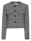Self-portrait Wool Houndstooth Tailored Jacket Jackets Multicolor In Gray