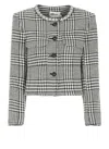 Self-portrait Houndstooth Crystal Trim Jacket