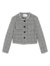 Self-portrait Houndstooth Cropped Jacket In Multi