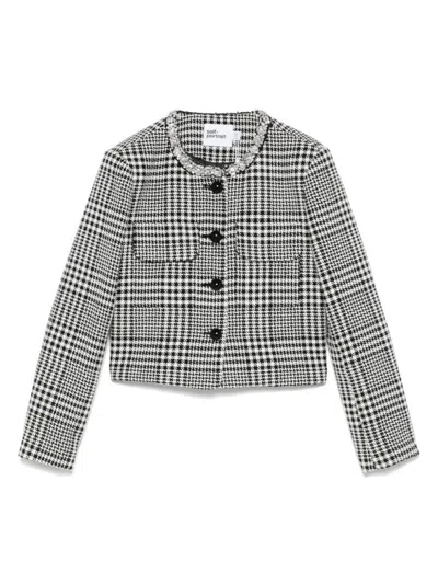 SELF-PORTRAIT SELF-PORTRAIT HOUNDSTOOTH CRYSTAL TRIM JACKET