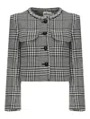 Self-portrait Houndstooth Jacket With Crystals In Multi