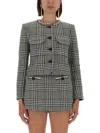 Self-portrait Houndstooth Wool Blend Jacket In Multi