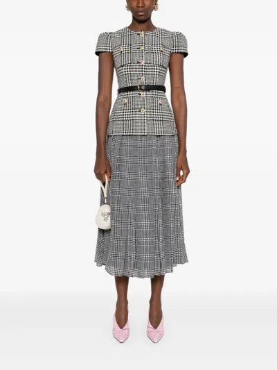 SELF-PORTRAIT HOUNDSTOOTH MIDI DRESS