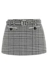 Self-portrait Mini Skirt With Houndstooth Pattern In Black