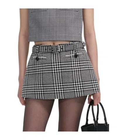 Self-portrait Houndstooth Skirtpants In Multi