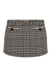 Self-portrait Mini Skirt With Houndstooth Pattern In Gray