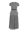 Self-portrait Houndstooth Tailored Midi Dress In Gray