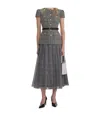 Self-portrait Houndstooth Tailored Midi Dress In Gray