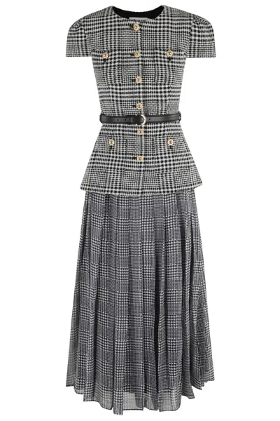 SELF-PORTRAIT SELF-PORTRAIT HOUNDSTOOTH TAILORED MIDI DRESS
