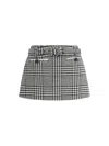 Self-portrait Houndstooth Wool Pants-skirt In Multi