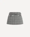 Self-portrait Houndstooth Wool Pants-skirt In Multi