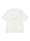 Self-portrait Self Portrait Cream Linen Embroidered Shirt