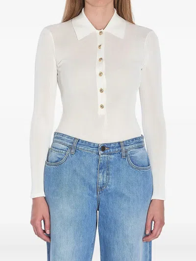 SELF-PORTRAIT SELF PORTRAIT WHITE VISCOSE KNIT BODYSUIT