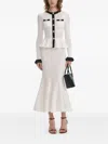 Self-portrait Pointelle Knit Contrast Midi Dress