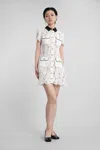 Self-portrait Mini Dress With White Lace Contrast Collar In White