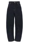Self-portrait Self Portrait Women Blue Cotton Denim Barrel Jeans In Gray