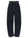 Self-portrait Indigo Barrel Leg' Jeans In Black