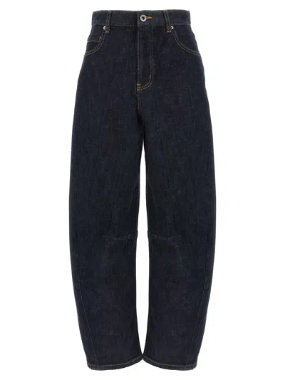 Self-portrait Indigo Barrel Leg Jeans Blue