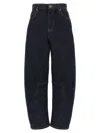 Self-portrait Indigo Barrel Leg' Jeans In Blue