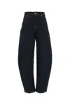 Self-portrait Jeans Dalla Gamba Ampia In Denim Stretch