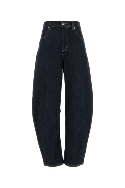 SELF-PORTRAIT INDIGO BARREL LEG JEANS PF25827PBL BLUE