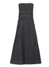 Self-portrait Denim Bandeau Midi Dress