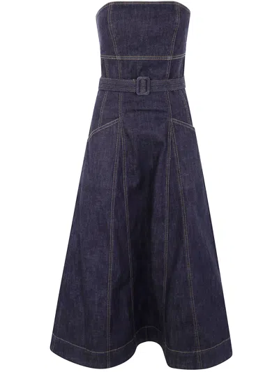 Self-portrait Indigo Denim Bandeau Midi Dress