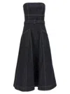 Self-portrait Indigo Denim Bandeau Midi Dress Dresses Blue In Black