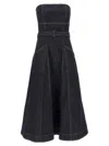 Self-portrait Indigo Denim Bandeau Midi Dress Dresses Blue In Black