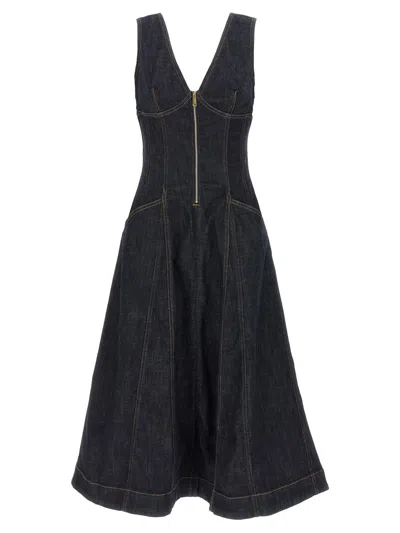 SELF-PORTRAIT SELF-PORTRAIT 'INDIGO DENIM MIDI' DRESS