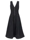 Self-portrait Indigo Denim Midi Dress In Black