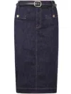 Self-portrait Indigo Denim Midi Skirt