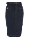 Self-portrait Indigo Denim Midi Skirt