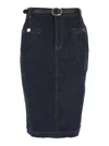 Self-portrait Indigo Denim Midi Skirt
