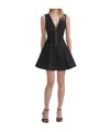 Self-portrait Navy Blue Dress With Bustier Neckline And Zip Detail