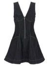 Self-portrait Navy Blue Dress With Bustier Neckline And Zip Detail