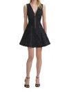 Self-portrait Navy Blue Dress With Bustier Neckline And Zip Detail