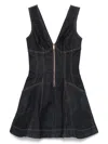 Self-portrait Navy Blue Dress With Bustier Neckline And Zip Detail