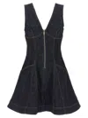 Self-portrait Navy Blue Dress With Bustier Neckline And Zip Detail