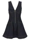 Self-portrait Navy Blue Dress With Bustier Neckline And Zip Detail