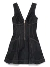 Self-portrait Navy Blue Dress With Bustier Neckline And Zip Detail