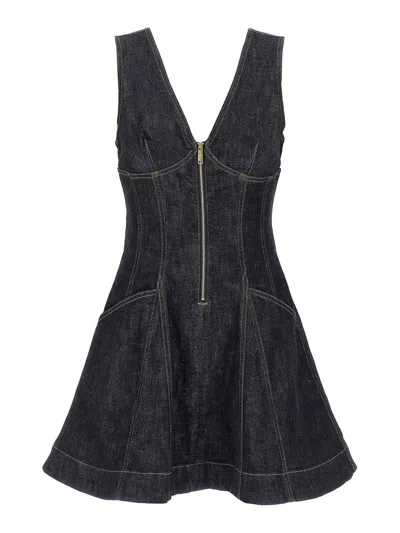 SELF-PORTRAIT INDIGO DENIM MINI DRESS