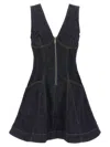 Self-portrait Navy Blue Dress With Bustier Neckline And Zip Detail