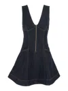 Self-portrait Navy Blue Dress With Bustier Neckline And Zip Detail