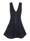 Self-portrait Navy Blue Dress With Bustier Neckline And Zip Detail In Blue