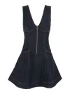 Self-portrait Navy Blue Dress With Bustier Neckline And Zip Detail In Blue