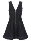 Self-portrait Navy Blue Dress With Bustier Neckline And Zip Detail