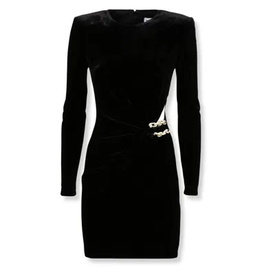 Self-portrait Intricate Lace Mini Dress With High Neckline In Black